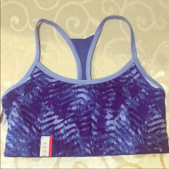 Champion duo dry reversible blue sports athletic yoga wire free bra NEW XS - Picture 1 of 8
